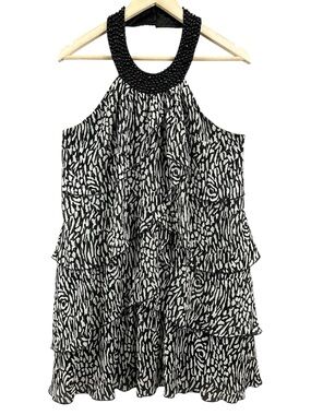 Coco & Tashi Tiered Beaded Halter Neck Blouse Size Large